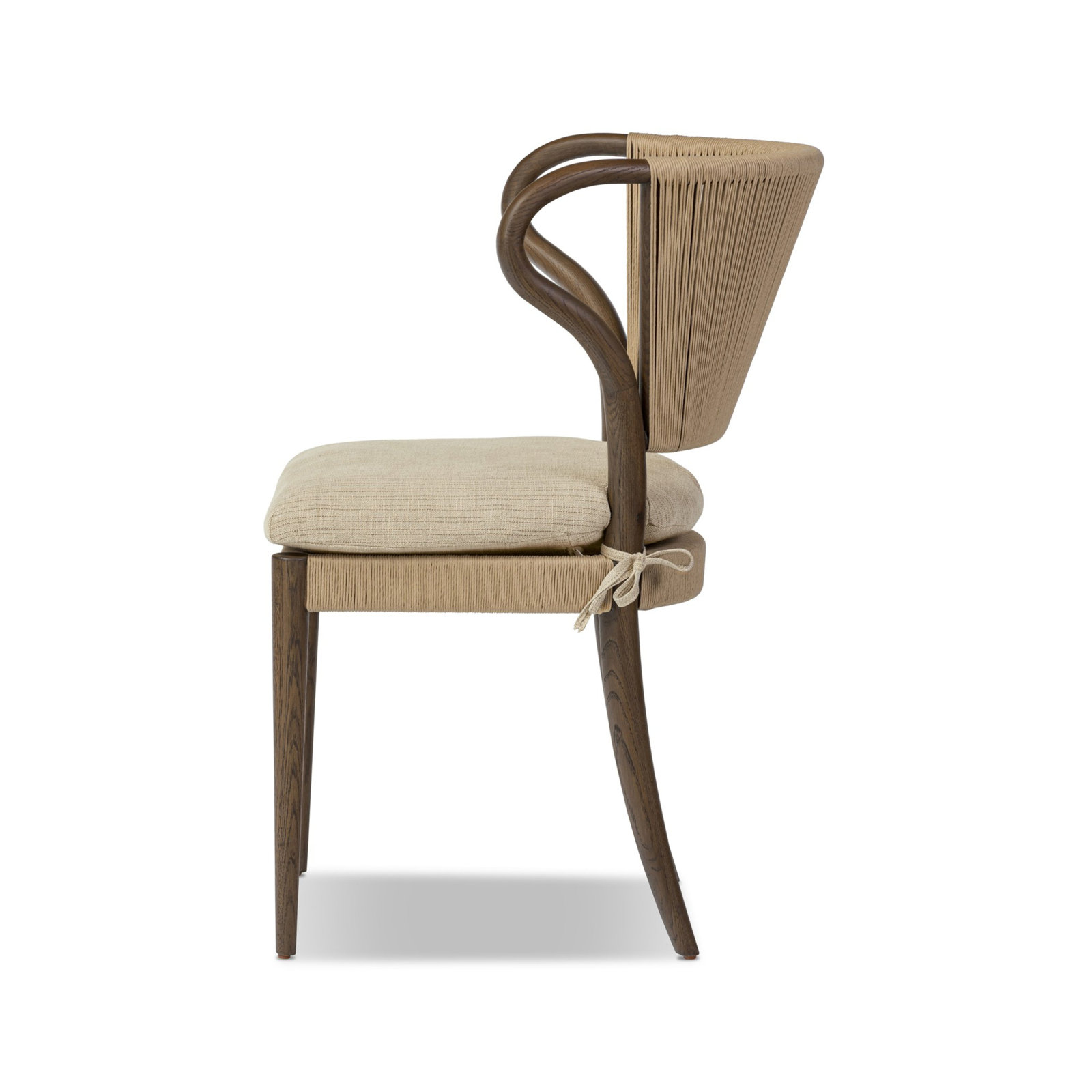 Amira Armless Dining Chair, Brown/Laine Natural