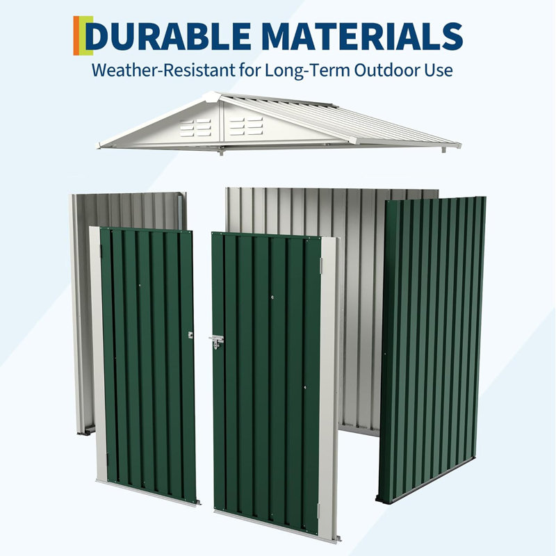 6x4 Ft Outdoor Garden Tool Storage Shed With Sloping Roof Double Lockable Door Panel Protection For Backyard Garden Patio And Lawn