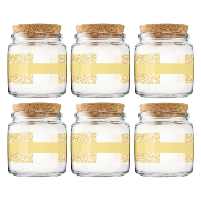 Glass Jar - Set of 2, Yellow
