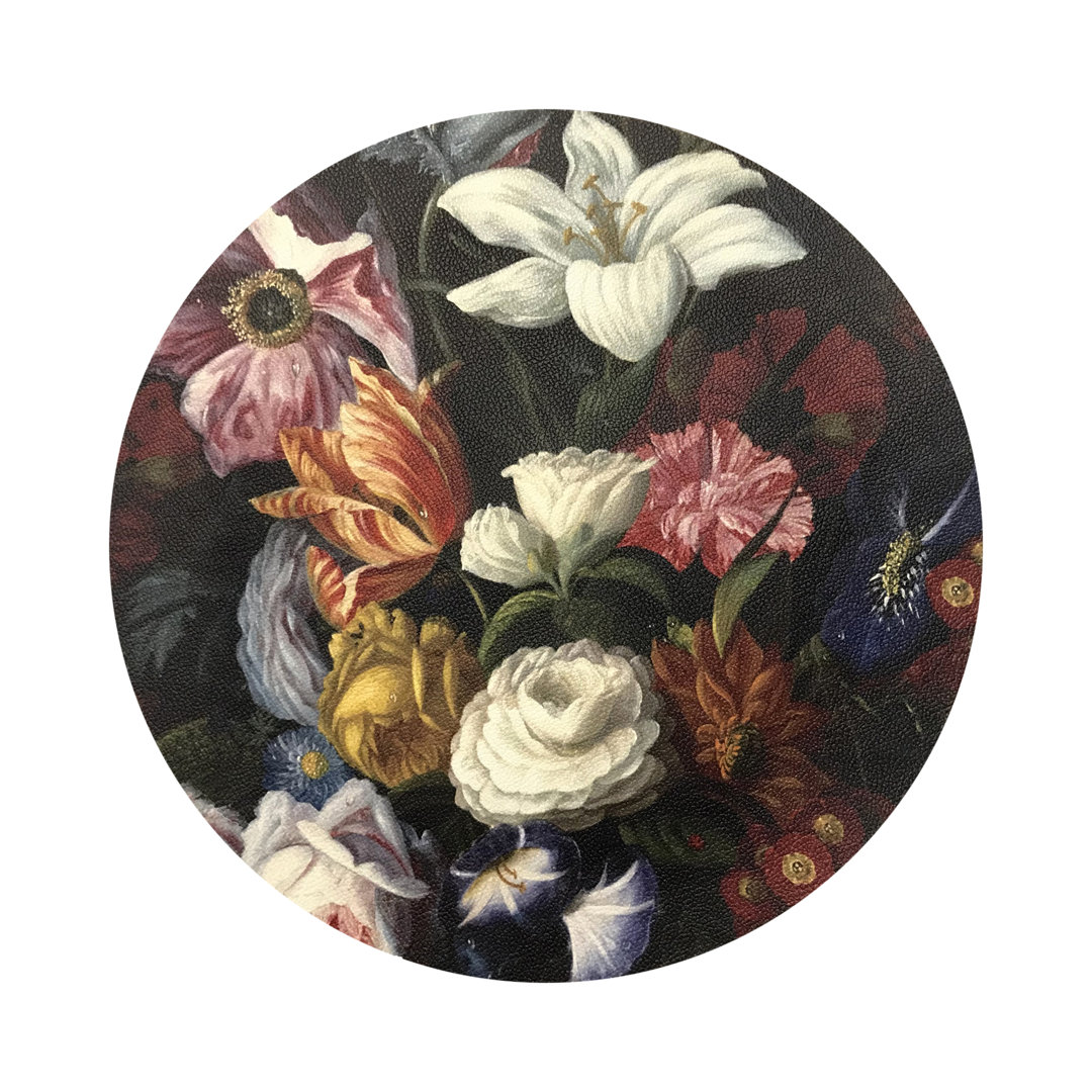 Guerlin Splender Vegan Leather Round Pebble Placemat (Set of 4) Nicolette Mayer