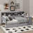 Wooden Full-Size Daybed With Integrated Storage Racks, Multi-Functional Bed With Two Drawers And A Study Table