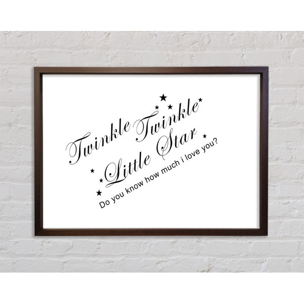 Bright Star Nursery Quote Twinkle Twinkle Little Star 2 White - Single ...