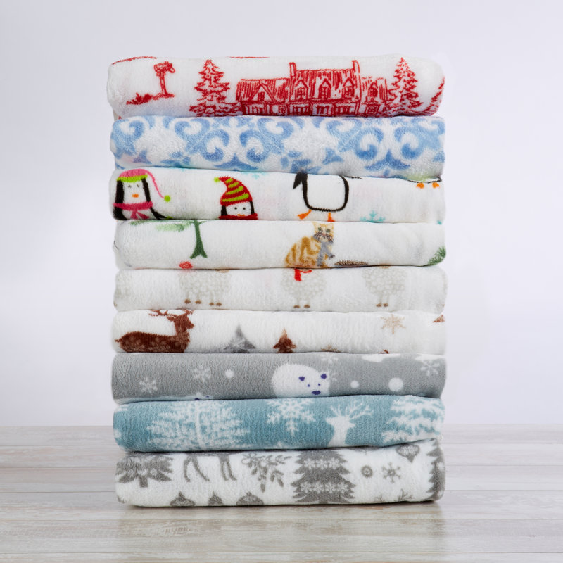 Ensembles de draps en velours ultra doux, Double, Blanc hivernal