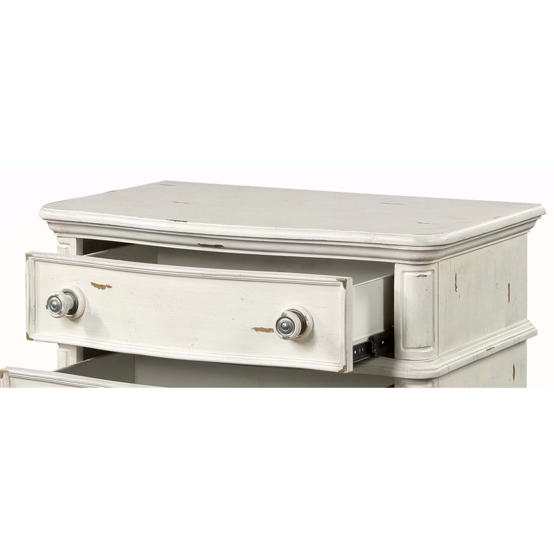 Table de chevet au fini blanc antique