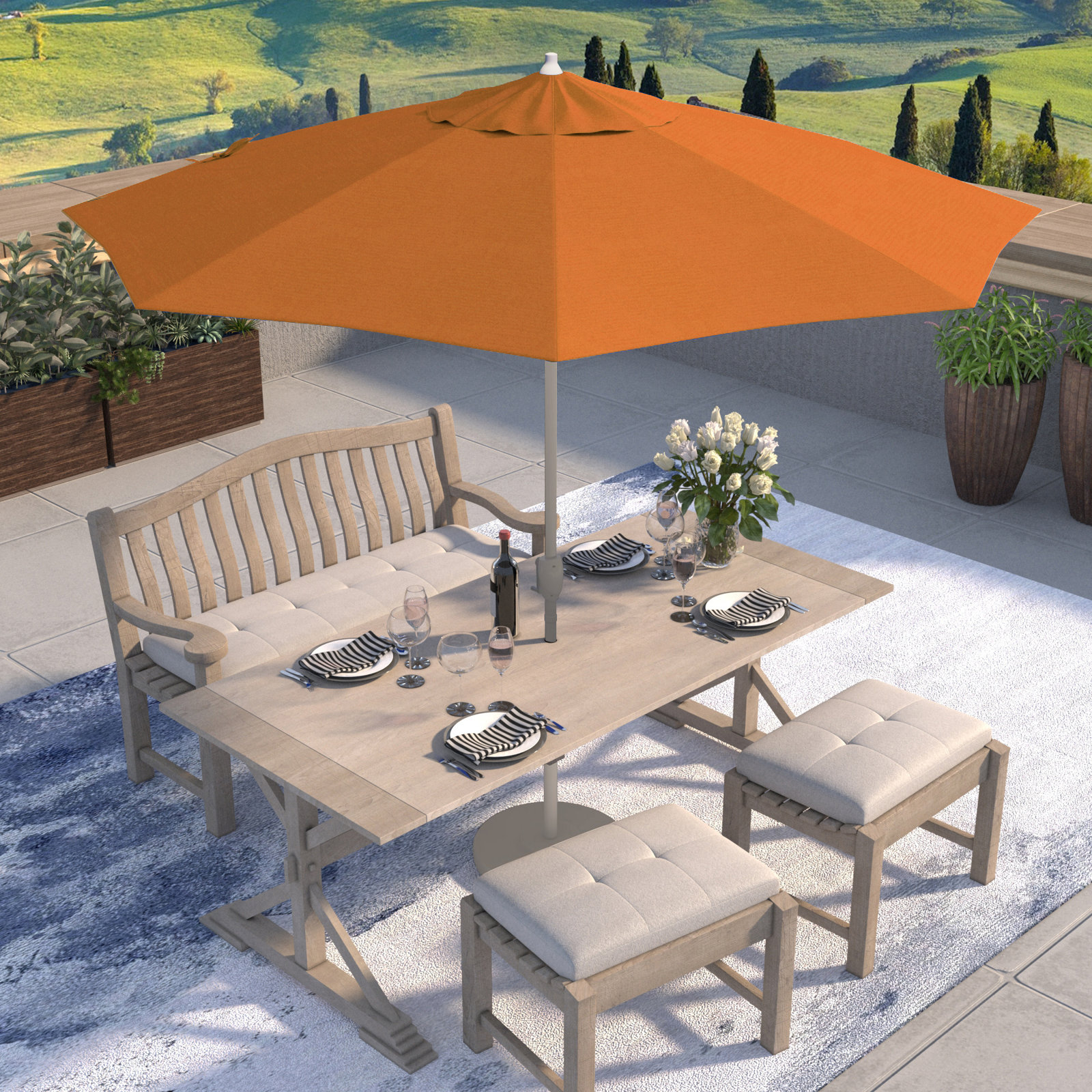 Kenne Sunbrella® Outdoor Umbrella, Canvas Tuscan Sunbrella® Canvas, 108" W x 108" D