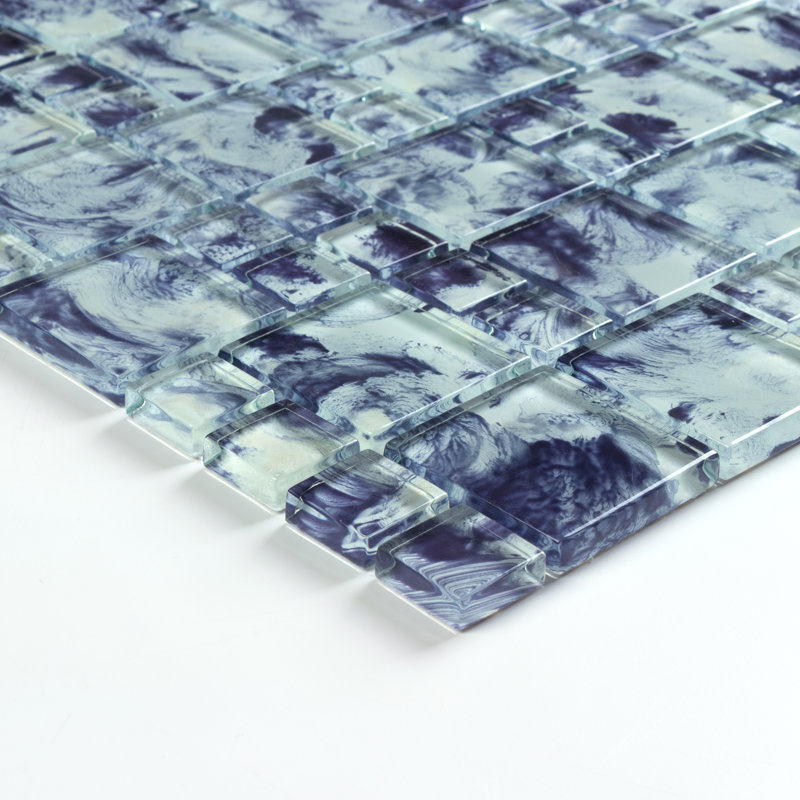 Carreau de mosaïque en verre piscine, Argent mauve