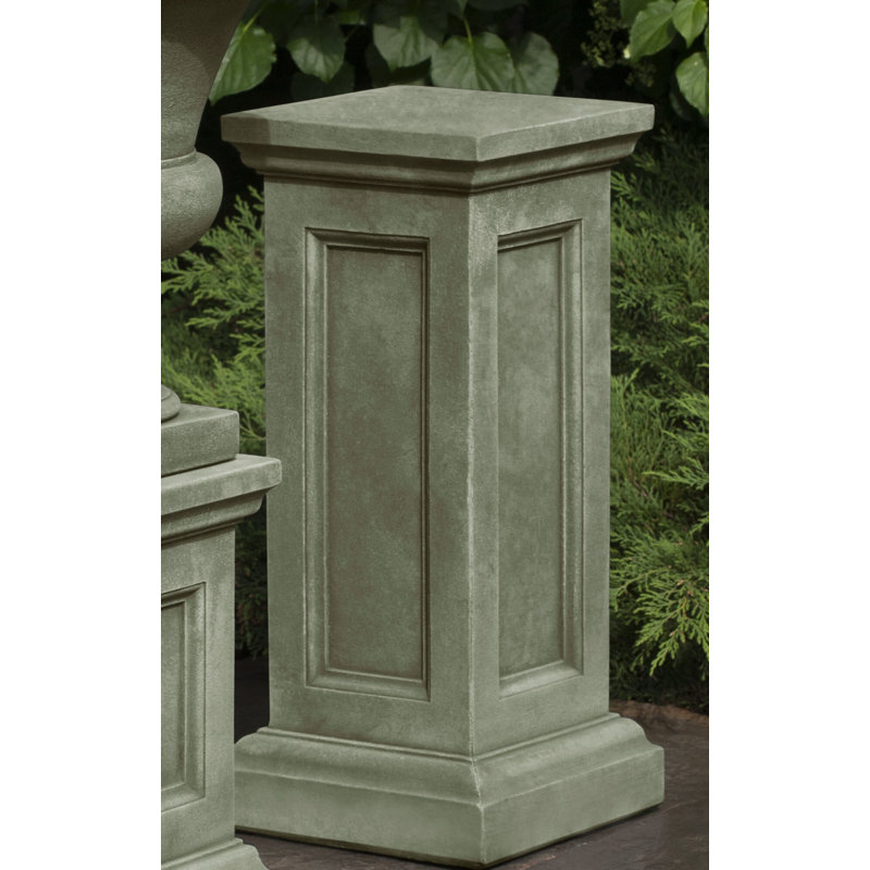 Handcrafted Abstract Pedestal, 22.5'' H x 10.25'' W x 10.25'' D, English Moss