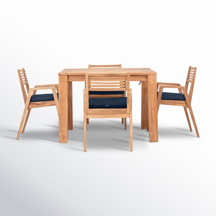 Thorne 43'' Rectangular 4 - Person Outdoor Dining Set