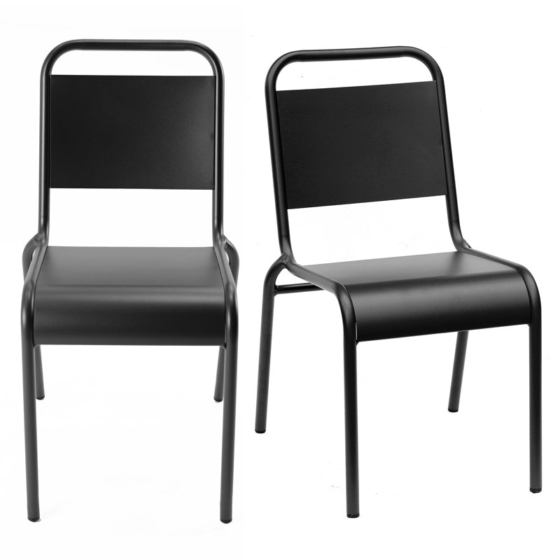 Chaise de salle à manger de terrasse empilable Nantais, Vert foncé