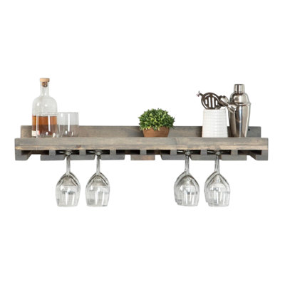 Cask & Timber Bottle Holder + Stemware Storage Wine Rack