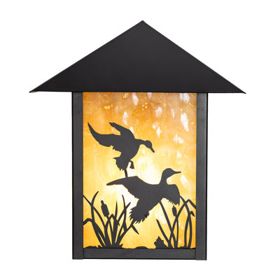 9" Wide Seneca Ducks In Flight Right Wall Sconce