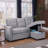 Upholstered Pull Out Sectional Sofa With Chaise-286731085