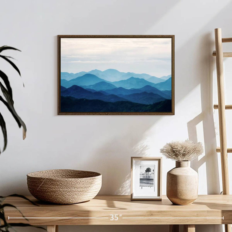 Blue Mountains IV, 19" X 13", Floating Frame Walnut