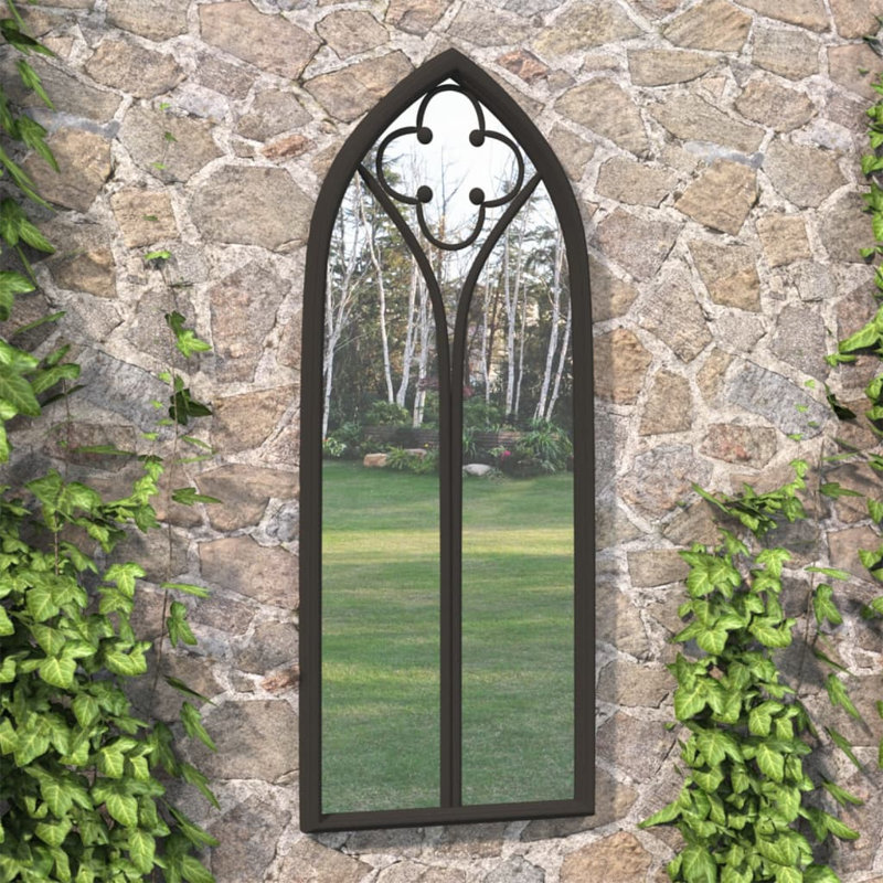 Ahmaad Metal Flat Wall Mirror, Black, 70cm H x 30cm W
