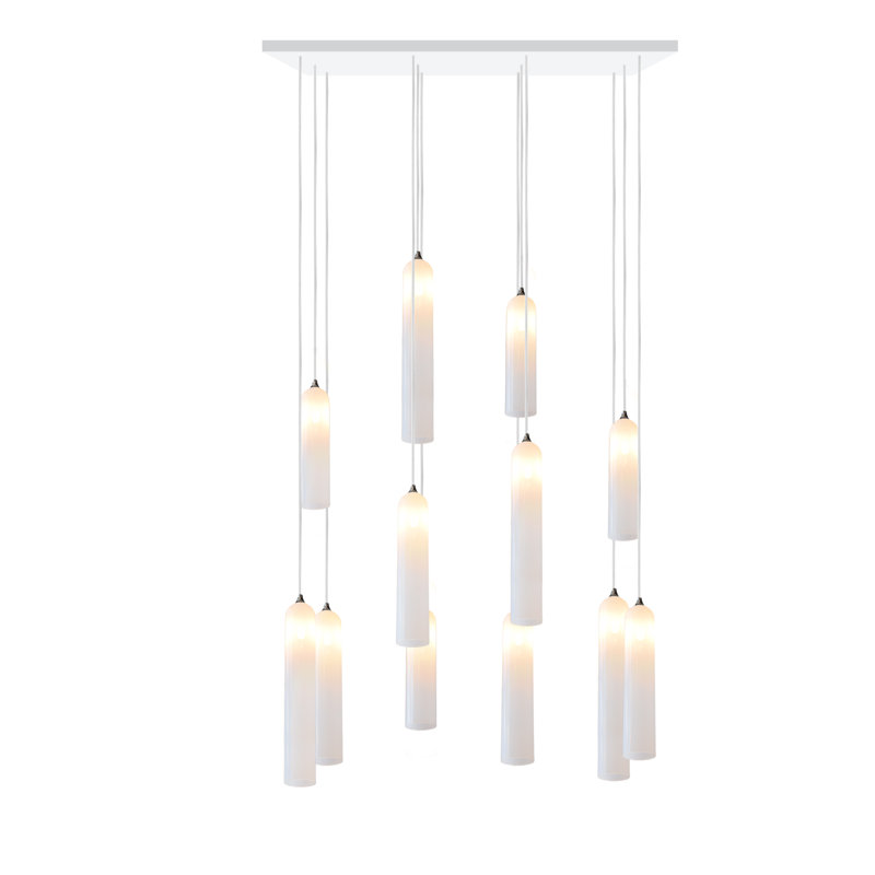 Luminaires suspendus bougie Opal, Blanc, H 48 po x l 25 po x P 21 po