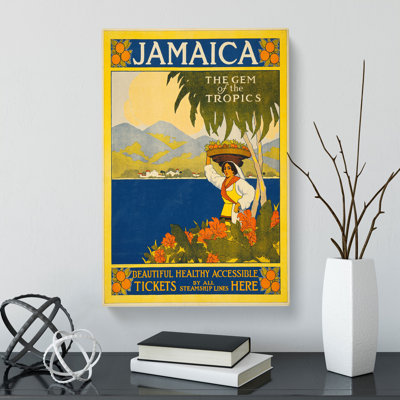 Vintage Travel Jamaica - Wrapped Canvas