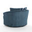 Ultra Plush Faux Rabbit Fur Oversized Swivel Barrel Chair with Three Pillows-277846306