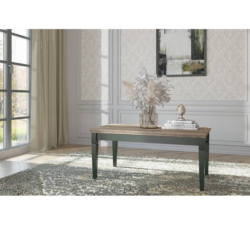 Barahona Coffee Table with Storage, Oak/Green