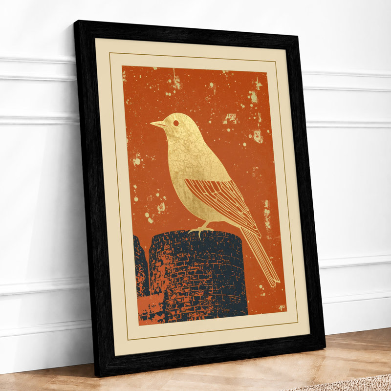 Perched Bird Study Japandi - Print, A1 - 84.1 x 59.4 cm, Black