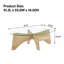 Table basse ovale en verre trempé avec plateau diagonal en forme d'éventail et pieds en bois naturel
