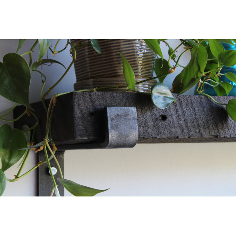Brennon 2 Piece Reclaimed Barn Wood Bracket Shelf, Coffee Bean, 2" H x 40" W x 4.5" D