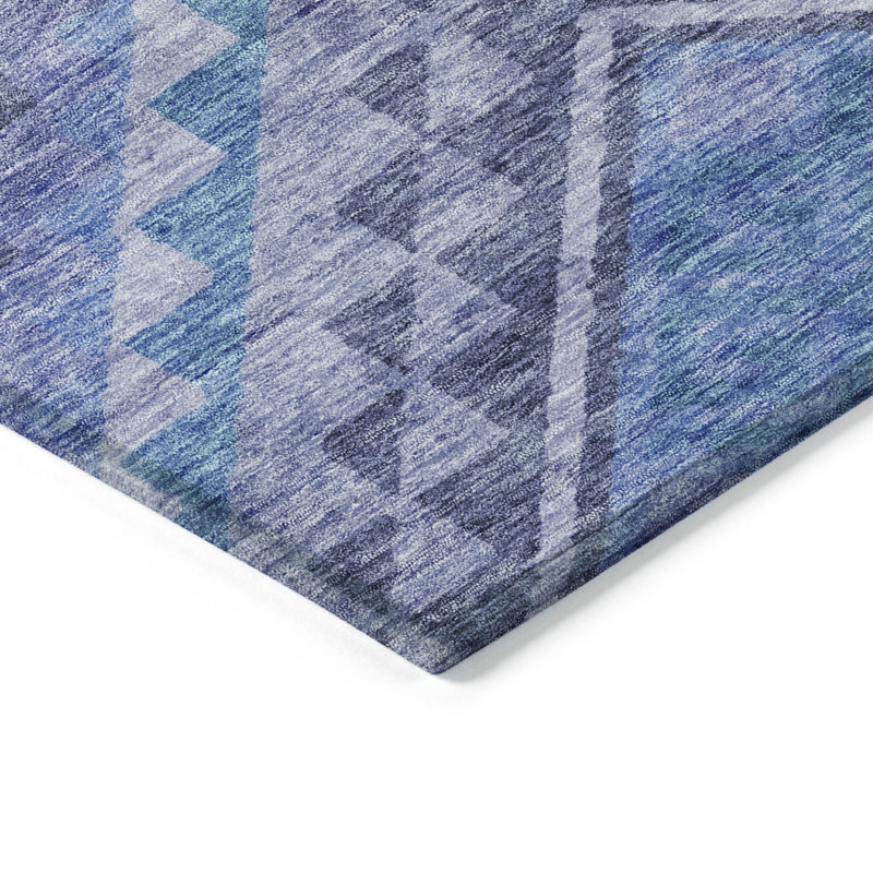 Tapis intérieur / extérieur lavable gris anthracite et gris 9 pi x 12 pi Southwestern