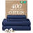 100% Cotton Sheet Set, 400 Thread Count Hotel Luxury Bedding, Soft & Breathable Bed Sheets, 4 Piece Set-103254607-103254595