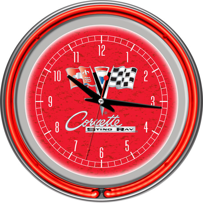 Corvette Wall Clock, Red