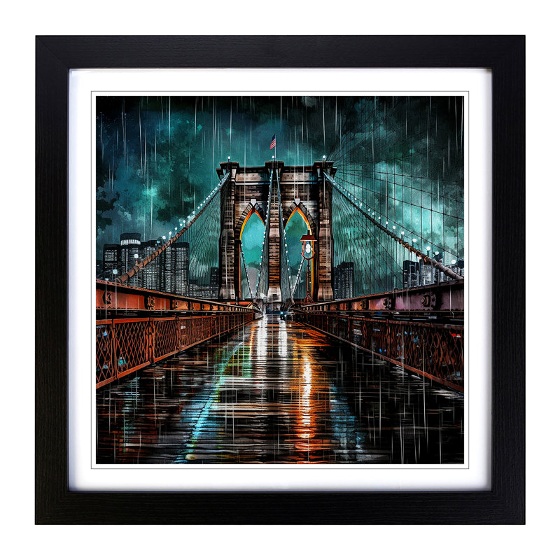 Single Picture Frame Print on Wood, Black