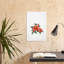 Camélia rouge en fleurs - Illustration murale minimaliste, délicate et élégante représentant une fleur naturelle-1414533516