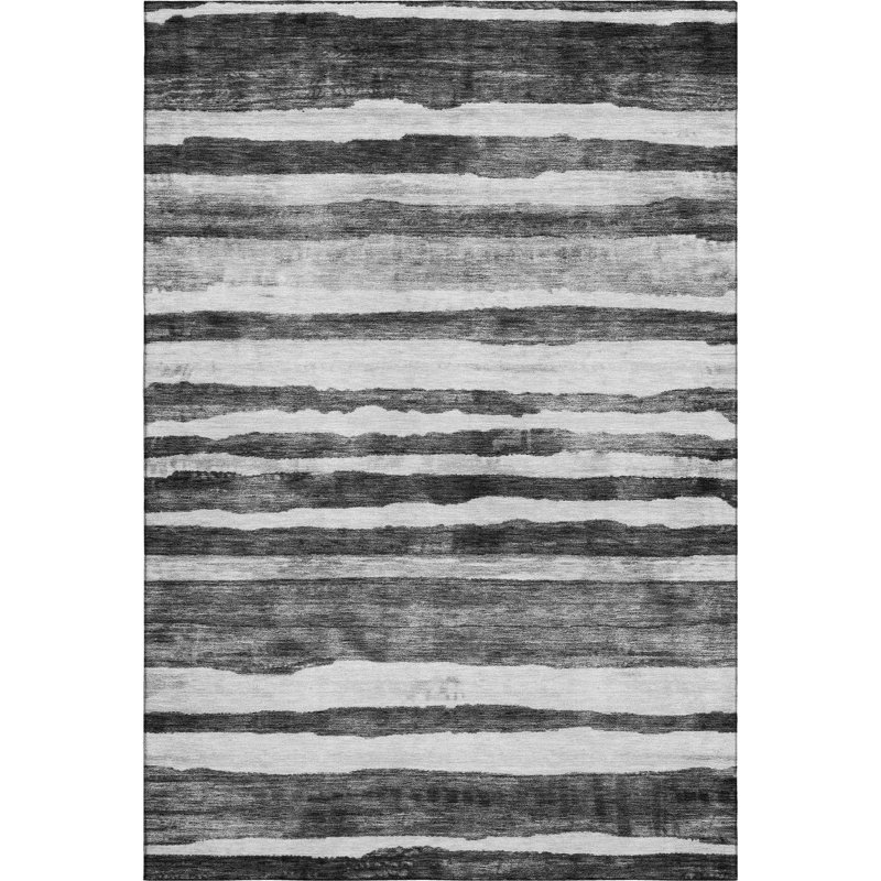 Premium Machine Washable Lyndhurst AMF1191 Stripes Rug, Rectangle 2'6" x 3'10"