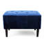 Style Mid-Century bleu marine, velours avec élément capitonné, pieds en bois, capitonnage bleu marine, structure en bouleau