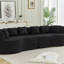 Canapé modulaire incurvé surdimensionné, canapé surdimensionné sans os moderne de 111,5 pouces avec 6 coussins et assise profonde, canapé en chenille de luxe en mousse à mémoire de forme à quatre places, noir-129424757-129424754-129424749