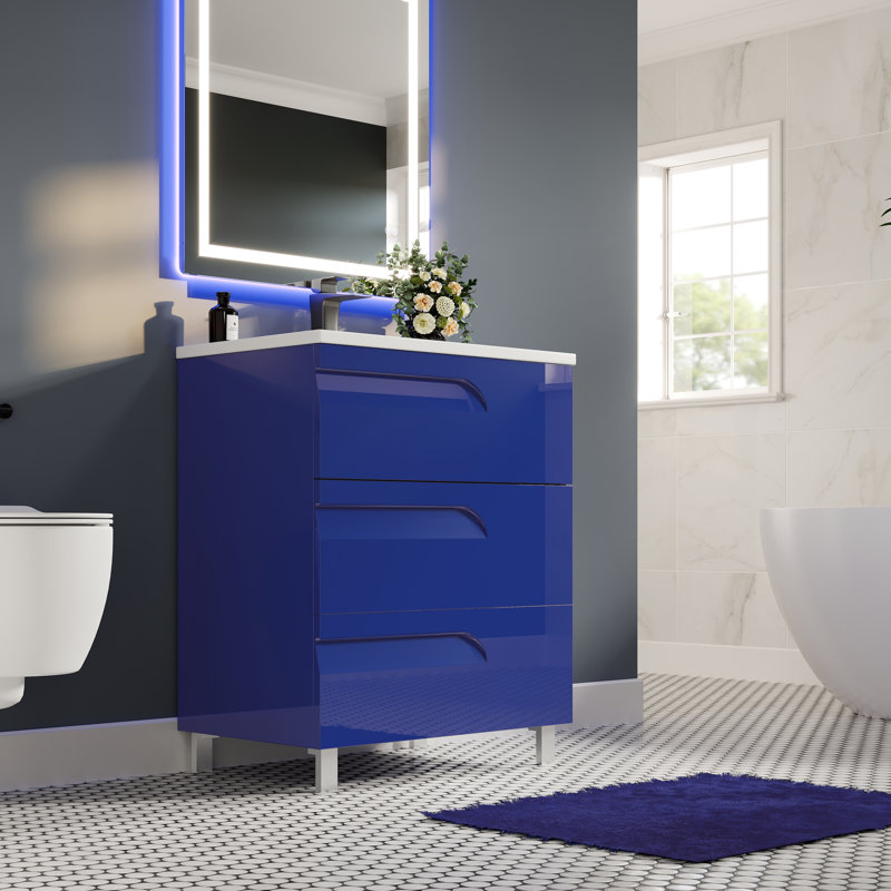 Ensemble de meuble-lavabo double 59 po Mattigan, Bleu