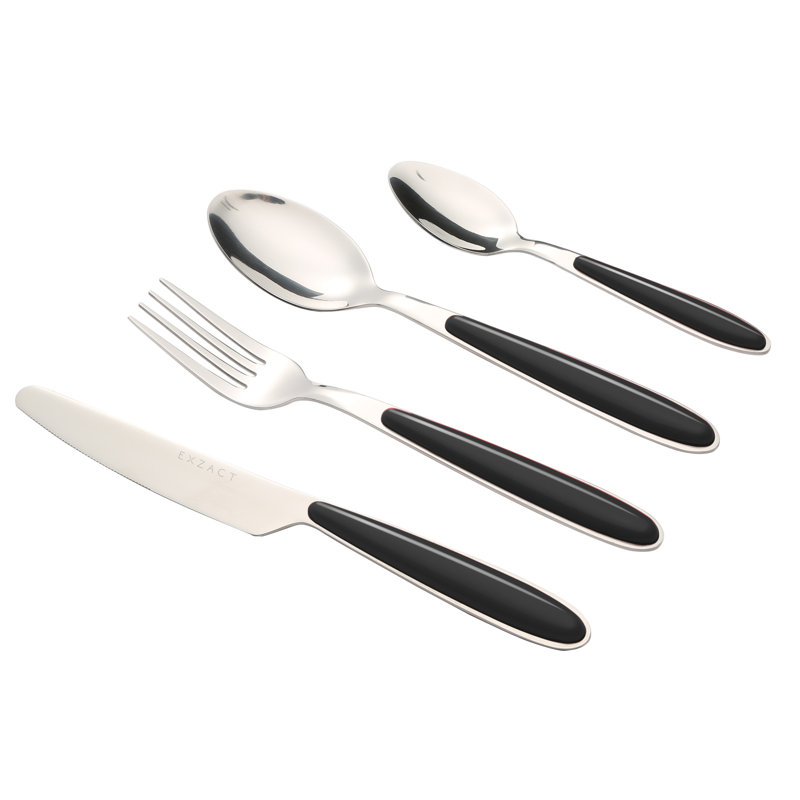 Cutlery 16 Piece Cutlery Set, Service for 4, Black