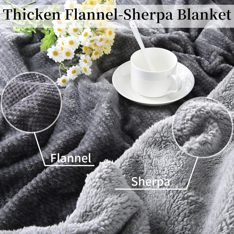 Jeté chauffant électrique, couvertures chauffantes en flanelle Sherpa, couvertures chauffantes Soft Thick pour canapé avec 5 réglages de chaleur et 4 heures d'arrêt automatique, gris, 50 po x 60 po
