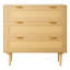 Commode 3 tiroirs en rotin, commode moderne, commode en rotin naturel avec poignées en métal et pieds en bois, rangement pour vêtements