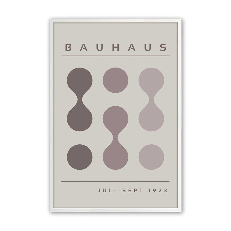 Warm Bauhaus Flow I, impression dans un cadre, H 25 po x l 19 po, Blanc opaque