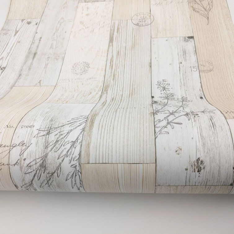 Paloma Wood Panel Pattern Contact Paper Latina 9.8' L x 19.6" W Distressed Peel and Stick Wallpaper Roll