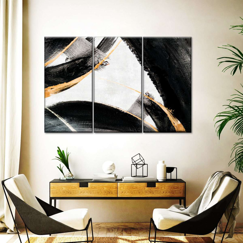 «Black Contemporary Abstract», reproduction sur toile, H 50 po x l 32 po