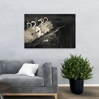 Swan, bateaux, rivière, jardin public, Boston, Massachusetts, États-Unis, art contemporain