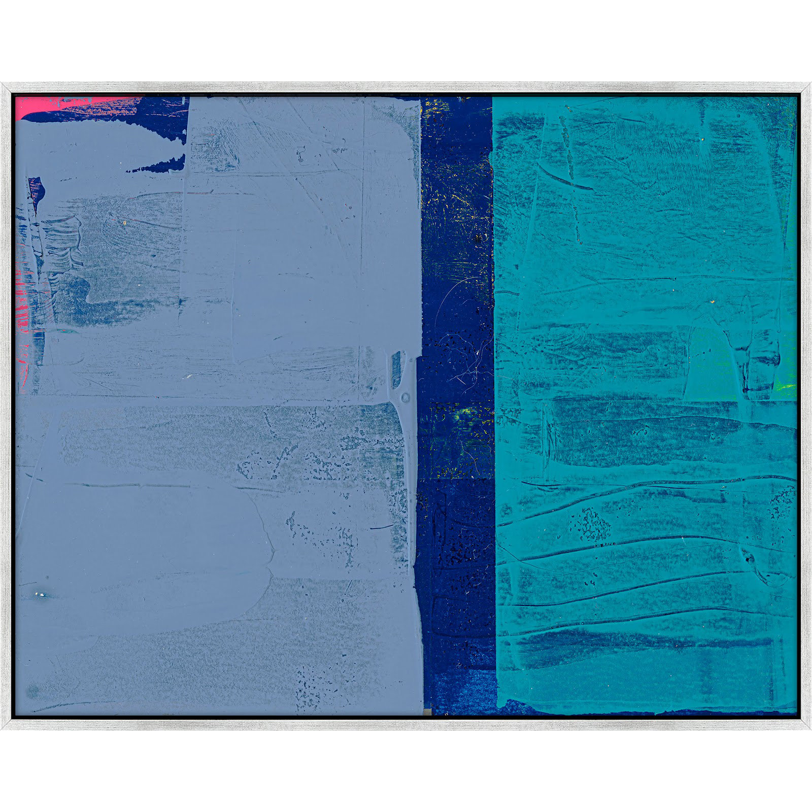 Bold In Blue 2 by Andrea Stokes, Silver Framed, 20" H x 25" W x 1.38" D