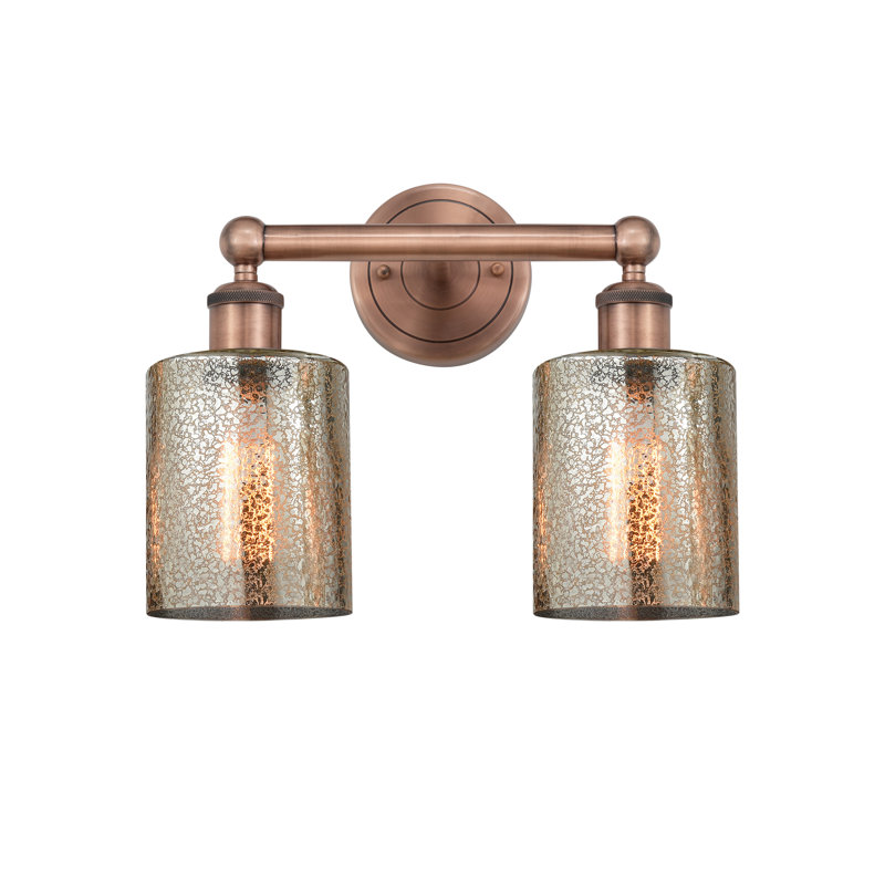2 - Light Dimmable Vanity Light, Antique Copper, Mercury