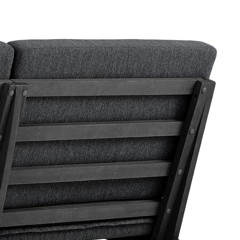 Patio Outdoor Sofa with Cushions, Dark Gray, Black