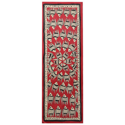 Plusieurs poissons - art mandla | Madhubani, peinture sur papier fait à la main