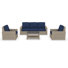 Henri Outdoor Patio Sofa Conversation Set With Sunbrella Cushions