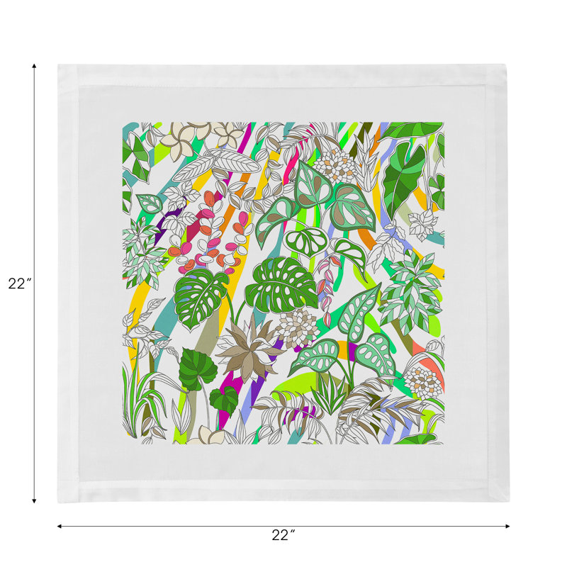 Serviettes de table en satin de coton Sabi Jungle, Naturel