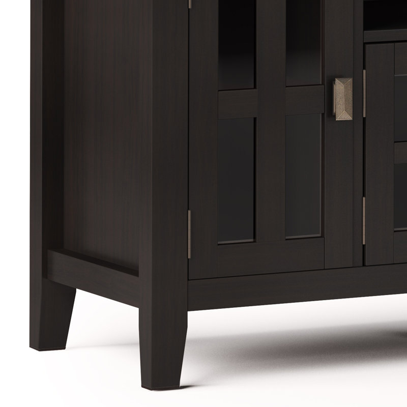 Hickory Brown Artisan 72" Solid Wood Media Stand with Storage