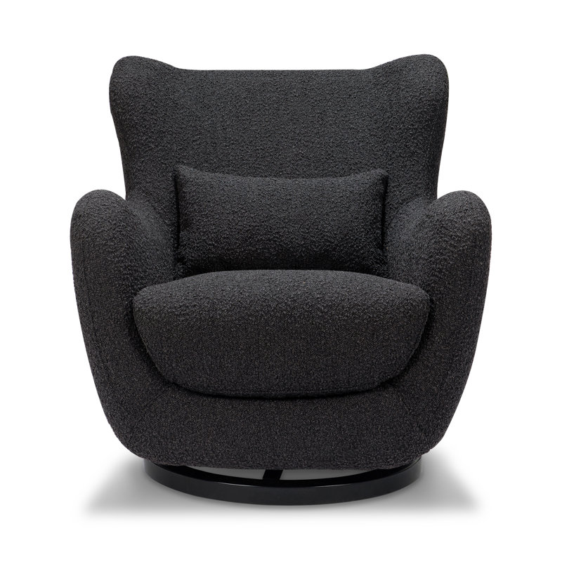 Solstice Swivel Glider in Boucle, Black Boucle