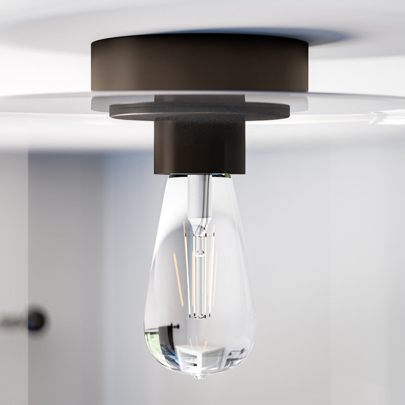 Clematite Glass Flush Mount, Oil rubbed bronze
